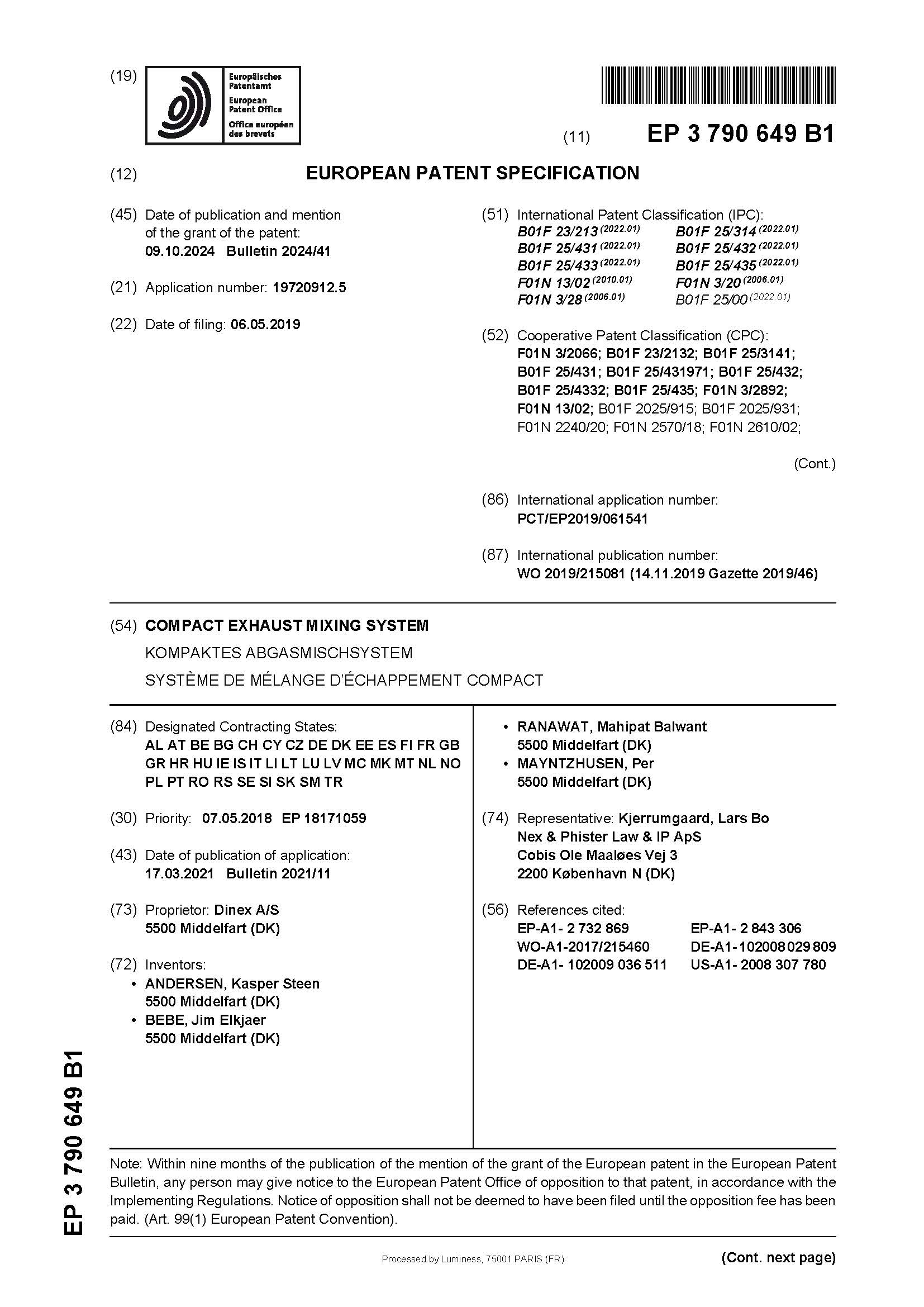 Compact Exhaust Mixing System
