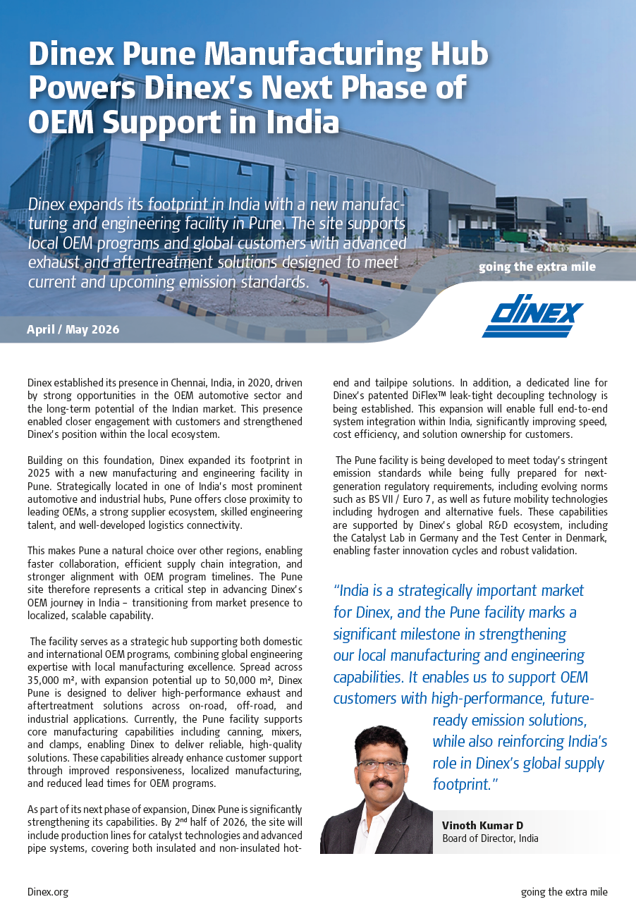 Dinex Pune Manufacturing Hub Powers Dinex’s Next Phase of OEM Support in India