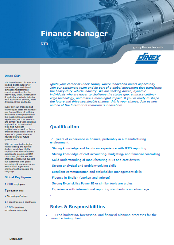 2026 DTR Finance Manager