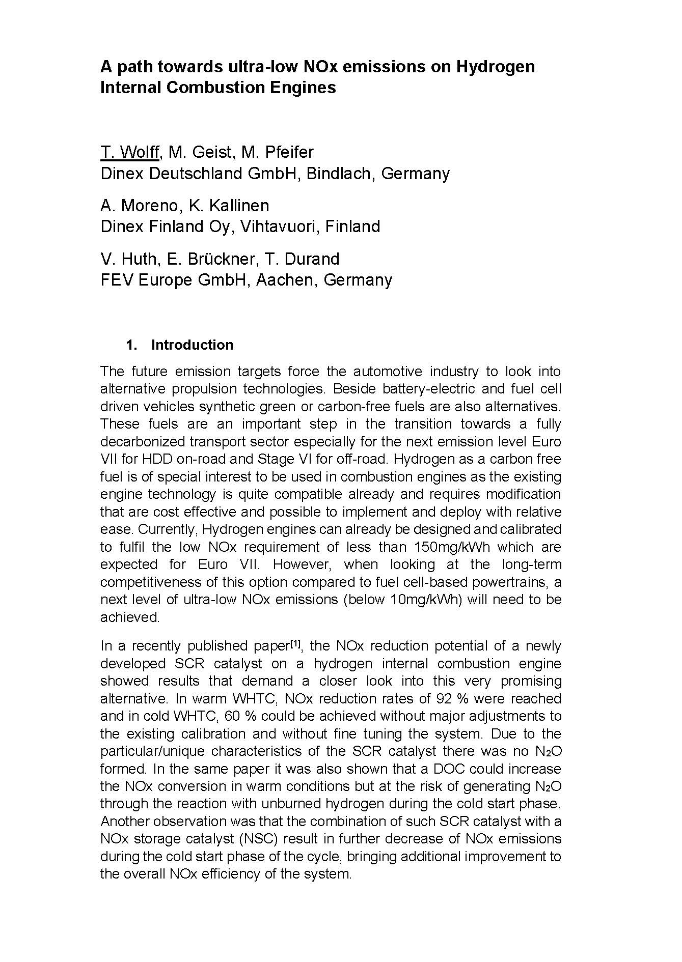 Path Towards Ultra-Low NOx Emissions on H2 ICEs