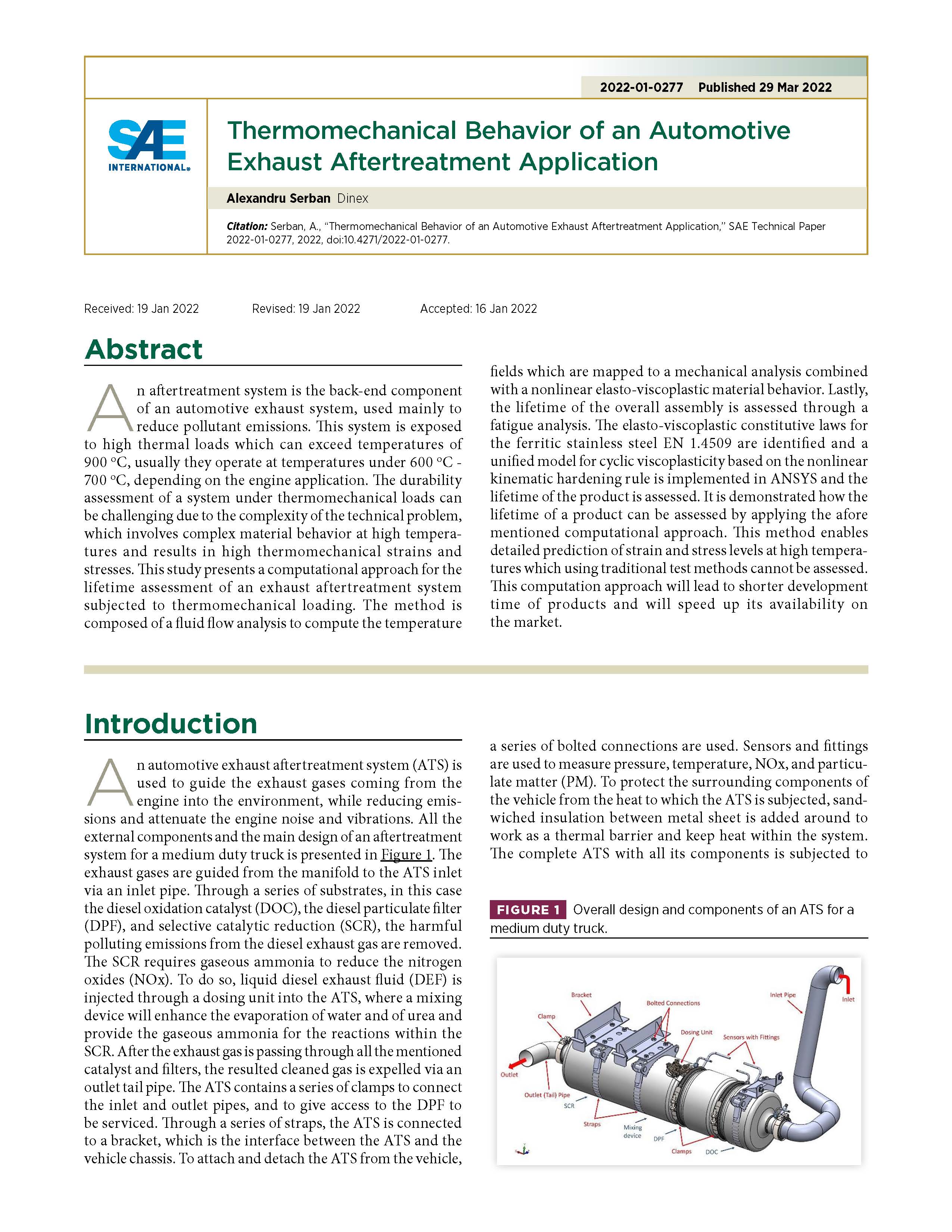 Thermomechanical Behavior of an Automotive Exhaust Aftertreatment Application
