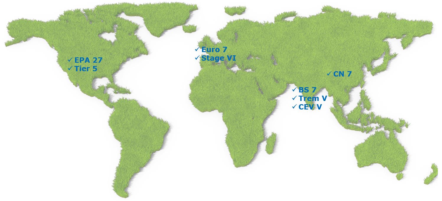 Upcoming Emission Regulations Dinex Map