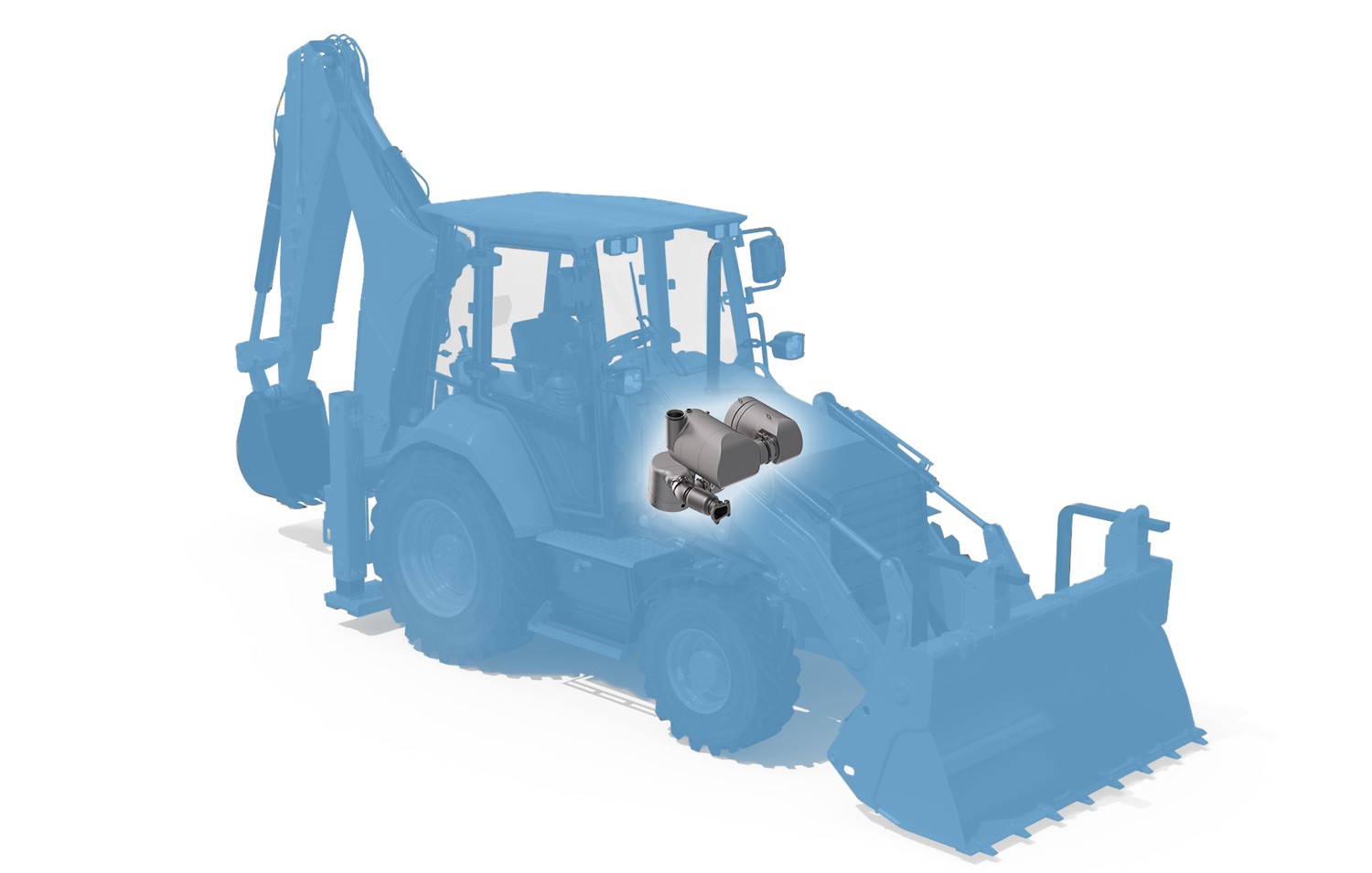 Excavator Including Dinex Aftertreatment Solution