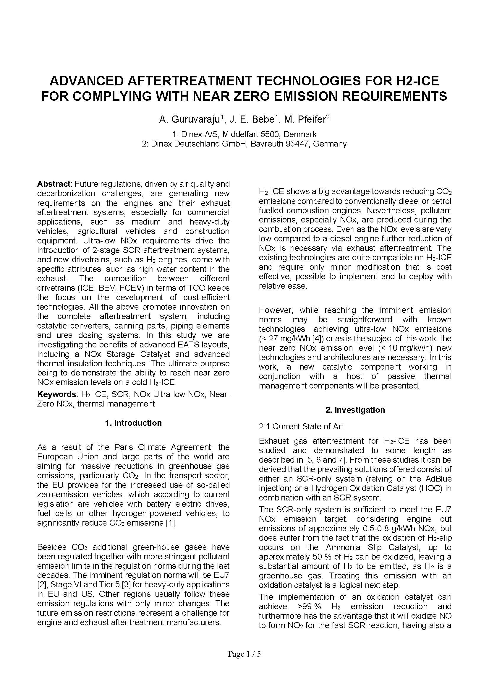 Aftertreatment Technologies for H2-ICE